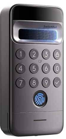 SwitchBot Keypad Vision Pro mit 3D-Gesichtserkennung für SwitchBot Smartes Türschloss, schlüsselloser Zutritt per Gesicht, Fingerabdruck, unterstützt virtuelle Passwörter für Haussicherheit