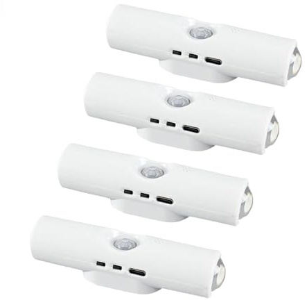 Genérico Luz Ambiental con Sensor de Movimiento LED Inteligente Recargable, Luz Cambiante Multicolor Sin Perforaciones con Montaje Magnético, Iluminación Ambiental Degradada RGB(3 colors,4)
