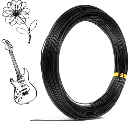 18 Gauge Aluminium-Basteldraht, 30 Meter (98,4 Fuß), 1 mm biegsamer Draht, schwarz, für Schmuckherstellung, Bastelarbeiten und Perlenarbeiten