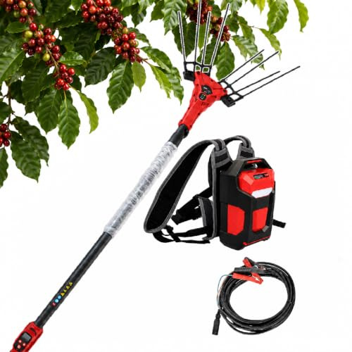 Sushangmao Abbacchiatore Elettrico per Olive, Pettine Telescopico per La Raccolta delle Olive con Asta Regolabile da 2 M A 3 M E Cavo da 10 M per Oliveti E Frutteti 250w