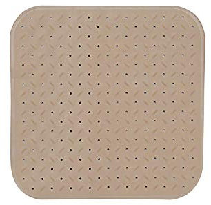 MSV Premium Duschmatte Badematte Badewannenmatte Badewanneneinlage antibakteriell rutschfest mit Saugnäpfen-Beige-duftet nach Rosen-ca. 54 x 54 cm-waschbar bei 60° Grad, Large