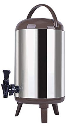 S-pomy Groß Getränkespender Heißwasserspender mit Zapfhahn, Edelstahl Thermoskanne Tee Thermobehälter Kaffee Isolierkanne Doppelwandige Teekanne, Hält Warm/Kalt lange, 8L/10L/12L