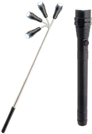 PROMO SHOP - Linterna de Trabajo Magnética Extensible LED, Linterna Largo Alcance para Mecánico, Hogar y Jardín, Color Negro Mate, Perfecto para Regalo