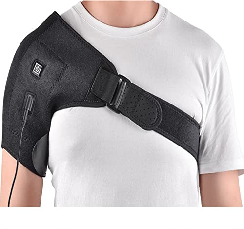 Almohadilla Térmica Para Hombros Con Masaje Por Vibración, Abrazadera Para Hombro Con Calefacción Eléctrica Dolor Rígido, Hombro Congelado,alivio Del Dolor Del Manguito Rotador,No Incluye Power Bank