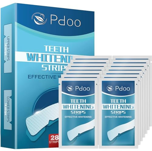 Teeth Whitening Strip - Whitening Strips for Sensitive People, Fast Remove Smoking, Coffee, Wine Stains, Teeth Brightening Kit Pack of 28 Non-Slip Strips