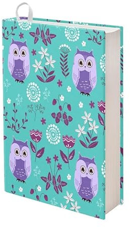 Kuiaobaty Buchhüllen mit Eulen-Blumenmuster, für Kinderbücher, Vögel, Blumen, Buchschutz für Neuheiten, Bibel-Standardgröße, 27,9 x 22,4 cm