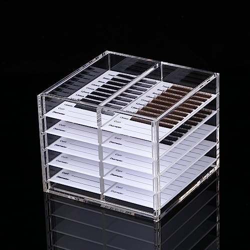 LIXIMMAZN 10 Layers Acrylic Eyelash Storage Organizer, Cosmetic Makeup Container Box, Clear Case Cabinet Display Used for Eyelash Storage and Eyelash Salons (10 Layers Type A)