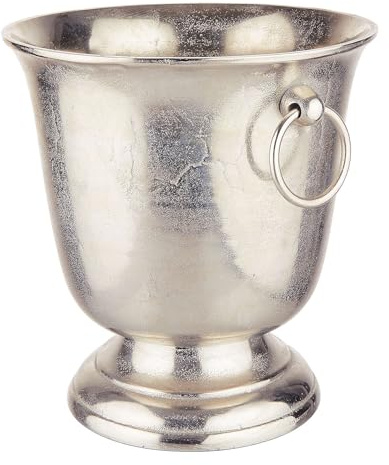 BUTLERS Flaschenkühler aus poliertem Aluminium Ø 26cm -BANQUET- Weinkühler für Sekt und Champagner | Eiseimer für Bar und Party