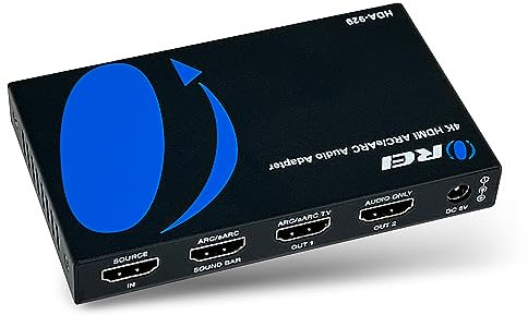 OREI eARC 4K 60Hz Audio Extractor, Extract Dolby Atmos Convert Sound bar 18G HDMI 2.0 ARC Support HDCP 2.2 Dolby Digital/DTS Passthrough CEC, HDR, Dolby Vision, HDR10 Support for Sonos Bose (HDA-929)