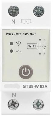 Controlador de tiempo inteligente GTS8-W, interruptor inteligente Wifi, aplicación inteligente Tuya, Control remoto inalámbrico, 220V, 2P, 4P, 32A, 40A, 63A, 80A (Color : 63A, Size : GTS8-W-2P)