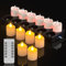 PChero Bougie Chauffe Plat LED Rechargeable, 12pcs Fausse Bougies à LED Votives Flamme Vacillante Bougie Decorative Electrique avec Télécommande pour Deco Noel Anniversaire Maison Chambre Mariage