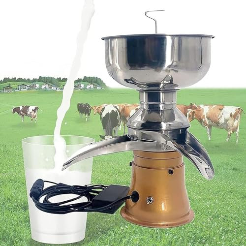 Hydravex Milk Cream Centrifugal Separator, 304 Stainless Steel Electric Cream Separators, 9500RPM Goat Milk Separator, Cow Cream Separator, Milk Skimmer with Bowl Capacity,Yellow