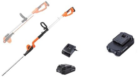 Yard Force 20V Cordless Pole Hedge Trimmer - extendable, with Adjustable Head, 41cm & 20V 2.0Ah Battery Pack for Pole Hedge Trimmer LH C41A & Aqua Jet Pressure Washer LW CO2