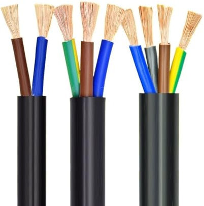 5 Meter Elektrokabel, Elektrischer Draht PVC-isoliert, 2-5 Adrig wählbar Kupferkabel, 0.5mm² - 6mm² wählbar RVV, Geschirmter Draht(4-core x 2.5mm²)