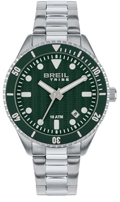 Breil, Collezione Overhand, Orologio Uomo con Bracciale in Acciaio, Resistente All'Acqua, Movimento al Quarzo, Cassa 39 mm, Chiusura con Pulsanti