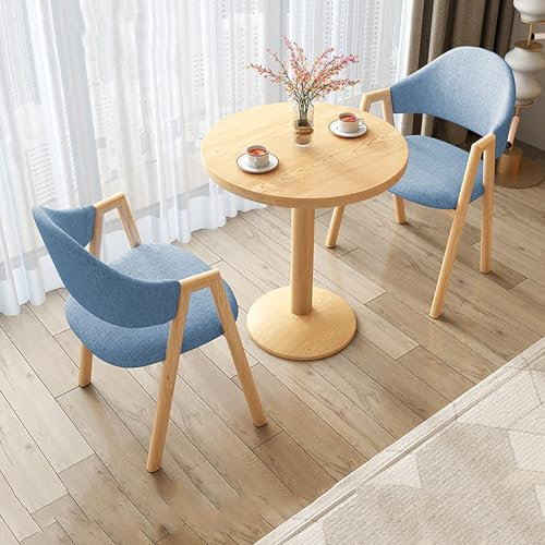 Moderne 3-teilige Essgruppe mit rundem Tisch und 2 Stühlen, ideal für kleine Wohnungen und Wohnzimmer