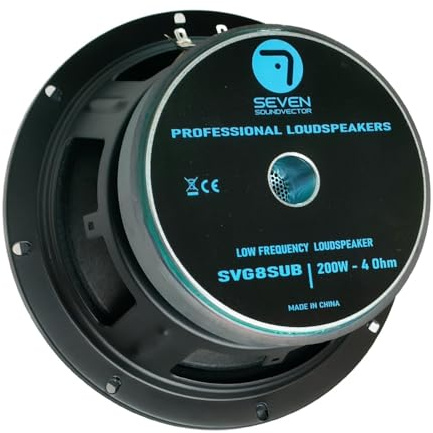 Seven Soundvector SVG8SUB/4 Subwoofer 8 Pulgadas Altavoz Profesional de Grave Sub-Grave 4 Ohm 400W