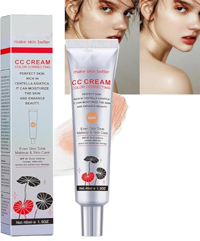 Caiucoco Cc Cream,Korean Color Changing Cc Cream,Tsunamyst Cc Cream,Color Changing Foundation,Color Correcting Cc Cream with Spf 25,Invisible Pore, Even Skin Tone (Dark)