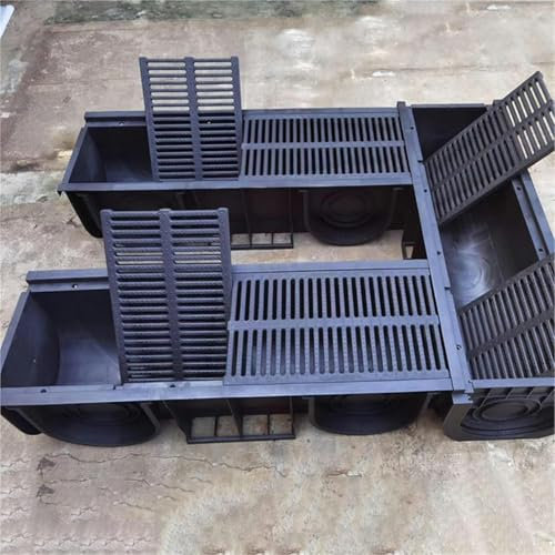 Entwässerungsrinne Entwässerungsgitter, Kanalabläufe Im Freien/Auffahrt-Wasserumlenker, 20 25 30 35 Cm Breites Beton-Bodenablaufsystem, Kanalgitterabdeckung(3pc,100x35x35x3cm/39.4x13.7x13.7x1.2in)