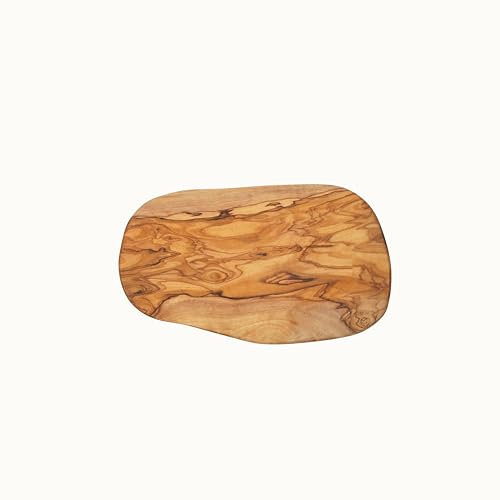 Tabla de cortar de madera de olivo hecha a mano (largo 30-33 x ancho 15 cm)