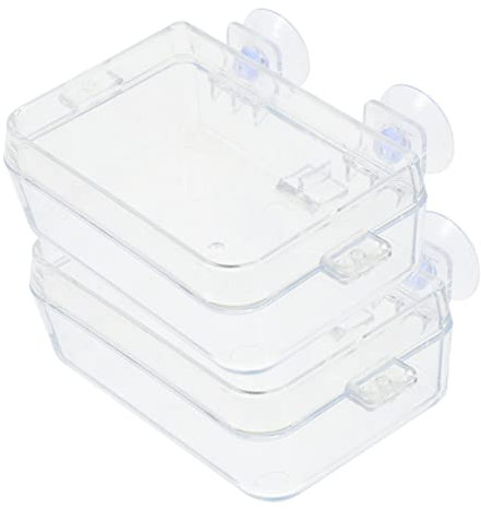 TOBBOMEY 2stücke Transparente Reptilien-futterskalen Mit Saugnapf Wandmontierte Praktische Futter Und Wasserschalen Für Geckos Und Andere Reptilien