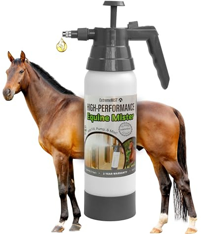 ExtremeMIST Oil Based Fly Sprays High-Performance Equine Mister, Handheld Pump Sprayer, Portable Stable Sprayer Bottle for Horses, Continuous Hi-Pressure Ultra-Fine Mist, for Horse Grooming 20 Oz
