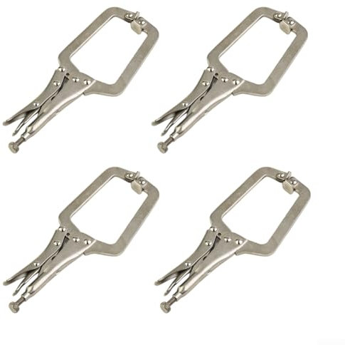 NbgrvB Lot de 4 pinces de verrouillage de soudage de 22,9 cm, étau de soudure en C robuste avec vis réglable, pince de verrouillage pour alignement, soudure, travail du bois