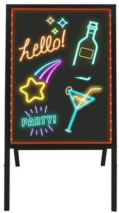 LED Notiztafel mit Farben, Nachrichtentafel mit LED-Leuchten, 50×70 cm Deko Leuchtschild Reklame Tafel mit Fernbedienung für Partydekorationen, Menütafeln