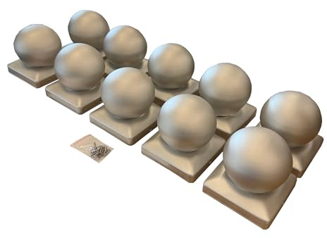 Galvanized Steel Ball Shape Fence Post Caps (Pack of 10)
