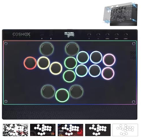 Sehawei C16 Arcade Controller Kompatibel mit Switch 2/PC/PS3/PS4/Steam | Haute 42, Leverless Arcade stick ,Magnetic Detachable Panel , DIY-Kunst, RGB-Tastenringe, Turnier-Sperrschalter