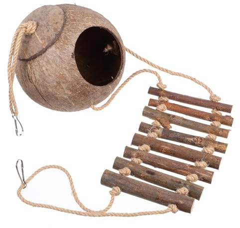UPKOCH Nascondiglio per Rettili Cocco con per Lucertole Decorazione per Tartarughe e Altri Animali Design Naturale e Stabile per Habitat Reptile