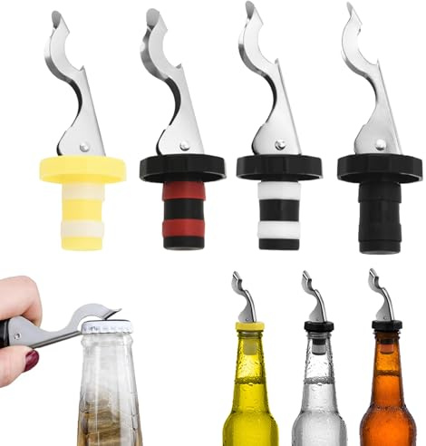 4 cierres de botella con palanca, tapón de botella de cerveza, tapón de botella de vino, cierre de botella de cerveza, tapón de vino, cierre de botellas para cerveza, vino, champán, reutilizable