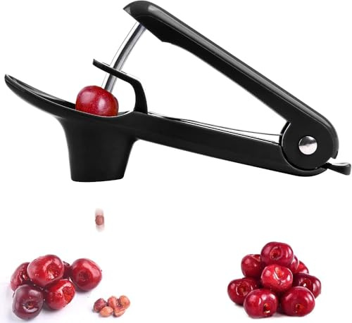 Snocciolatore di Ciliegie, snocciolatore in acciaio inossidabile Snocciolatore multifunzionale per frutta, ciliegie e bacche (nero)