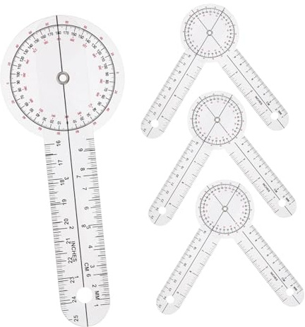 WEKADRIN Righello Goniometro Trasparente in Pvc Strumento Di Misurazione Degli Angoli Per Terapia Fisica Righello Angolare Medico Per Casa Ufficio Ospedale