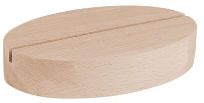 Ideen mit Herz Holzständer, oval | ovales Holzpodest | für Bilder, Menükarten, Fotos, Grußkarten u.v.m. | Fotohalter | Kartenständer | Peisschildhalter | 15,4 cm x 9,6 cm x 2,7 cm