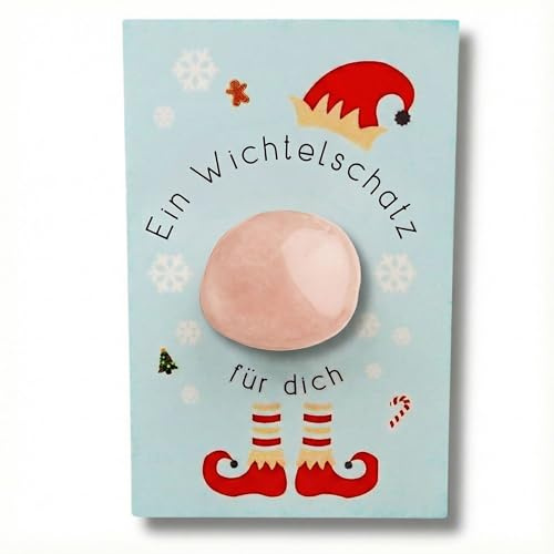 Milaboo® Wichtelschatz als Geschenk und Wichtel Zubehör Weihnachten – Magischer Glücksstein für Kinder, handverlesener Stein (2-3 cm) mit Karte (Wichtelschatz)