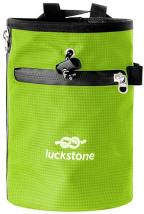 Homeponnew Sac à craie pour l'escalade, le bloc et la gymnastique | Nylon 420D avec doublure douce | Fermeture à cordon de serrage et ceinture réglable | Fond antidérapant | Seau à craie léger avec