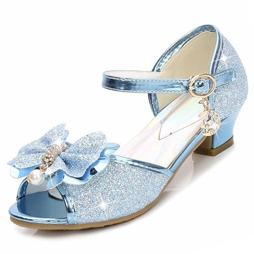 ZOUPREME Scarpe da Principessa per Bambina, Scarpe Costume con Tacco Basso, Scarpette Eleganti