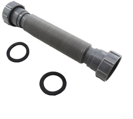 Tubo di collegamento di drenaggio con tubo ondulato a doppia dentatura e design telescopico a due dadi a doppia testa, costruzione in PE con finitura antiruggine, guarnizione in gomma ermetica di alta