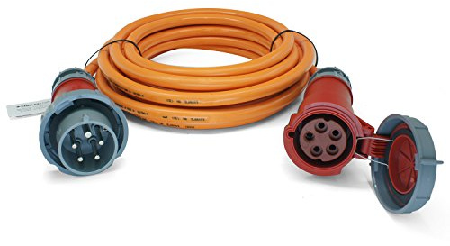 CEE-Verlängerungskabel 400V/32A IP67 PUR H07BQ-F 5x4 mm² mit ST/KU 5-polig wasserdicht 10m