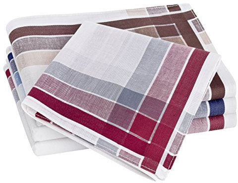 Tobeni 12 Stück Herren Stoff Taschentücher Herrentaschentücher Stofftaschentücher 100% Baumwolle-Satin Farbe Design 6 Grösse 41 cm x 41 cm
