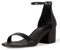 Amazon Essentials Sandali con Tacco e Due Cinturini Donna, Nero Finta Pelle, 44.5 EU Larga