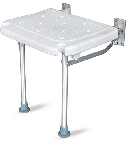 Kshzmoto Siege de Douche,Pliant Siège de Bain,Rabattable à Visser Tabouret de Chaise de Salle de Bain Mural avec Pieds Antidérapants Trous de Drainage Fente pour Pomme de Douche