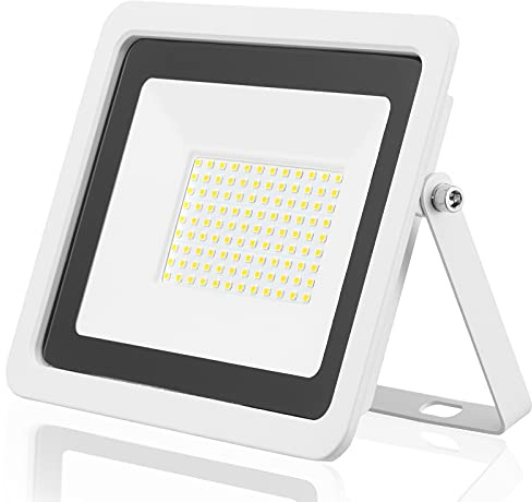 EOCOYAR Faretto a LED 100W 50W 30W 20W 10W Riflettore Bianco Ultra Sottile Lampada Luce di Sicurezza 230V IP68 Illuminazione Esterna Impermeabile（50W, Bianco Caldo）