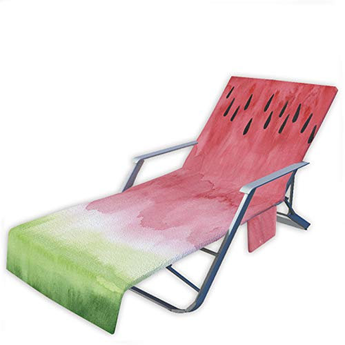 Strandtücher Obst Wassermelone Muster Sommer Strandkorb-Handtuch mit Seitentaschen,Schonbezug Gartenliege für Sonnenliege, Pool,Sonnenliege Handtuch 75 × 210 cm (Farbe 4, 75 × 210 cm)