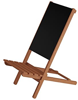 Erst-Holz Wikingerstuhl Schwedenstuhl Lagerfeuerstuhl Strandstuhl Anglerstuhl Partystuhl Hocker XXL V-10-360, Stofffarbe:schwarz