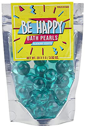 Gift Republic - 20 Badebomben Be Happy | Blaubeer Badekugeln für die Badewanne 20 x | Bubble pearls in Blaubeer Duft | Bubble bathtub pearls | Geschenk an Weihnachten, Geburtstag, Valentinstag