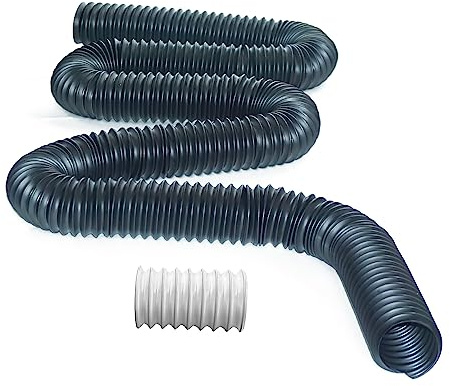 Extra 8 Ft Pipe with Connector, 2 Inch Diameter, Use for NAACOO Catch Basin's Other Side Drainage or Splicing Flexible Pipe Length - Extension/Flexible/Shapeable/Spliceable