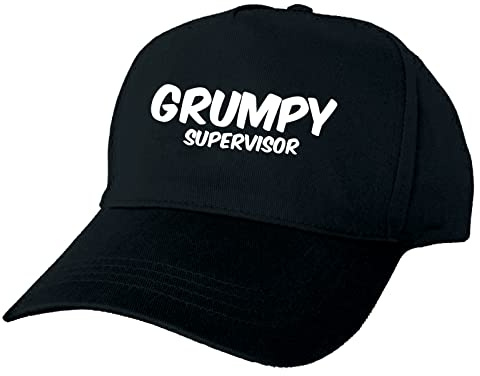 Just The Shirt Grumpy Supervisor Black Hand Printed Baseball Cap