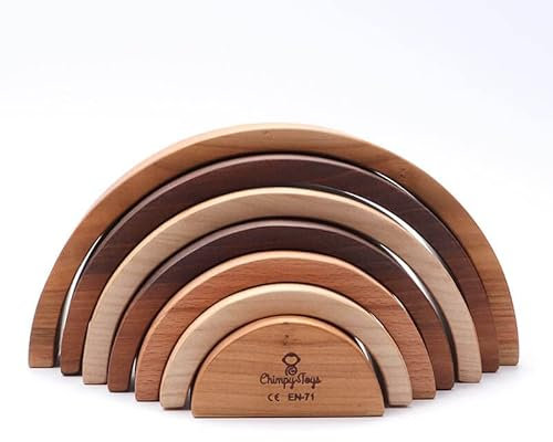 Chimpy Toys Regenbogen Set Nachhaltig und natürliches Holz nach Montessori Motorikspielzeug